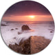 Flowing Waves At Cable Shallow Coast, Seascape Disc Metal Wall Art, 23"