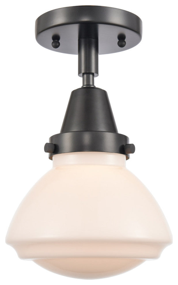 Innovations 447-1C-BK-G321-LED Olean 1 Light 6.75" Flush Mount, Matte Black