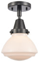 Innovations 447-1C-BK-G321-LED Olean 1 Light 6.75" Flush Mount, Matte Black