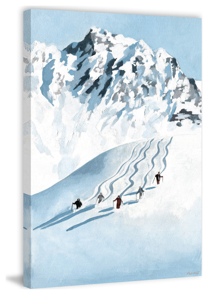 "Racing the Slopes" Painting Print on Wrapped Canvas, 8x12