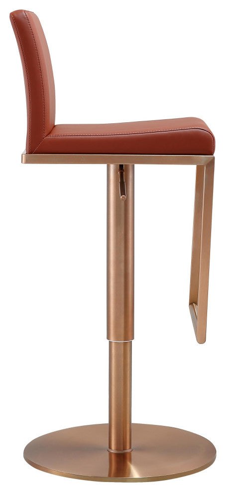 Sentinel Saddle Brown and Rose Gold Adjustable Stool