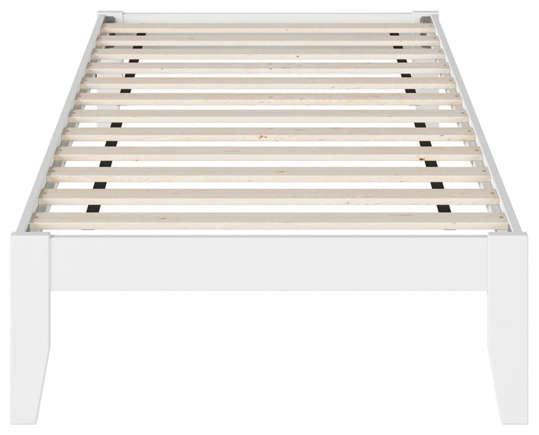 AFI Colorado Solid Wood Twin Bed with USB Charging Station in White