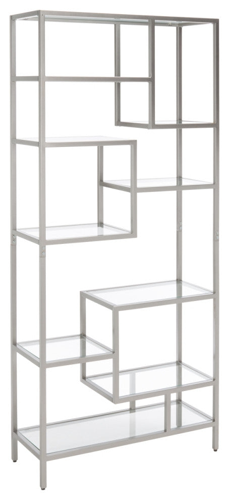 Safavieh Ramie 9 Shelf Etagere, Silver/Clear