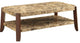 48"x26"x18" Faux Marble and Brown Coffee Table