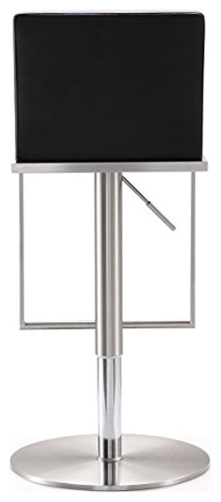 Amalfi Black Stainless Steel Adjustable Barstool - Black