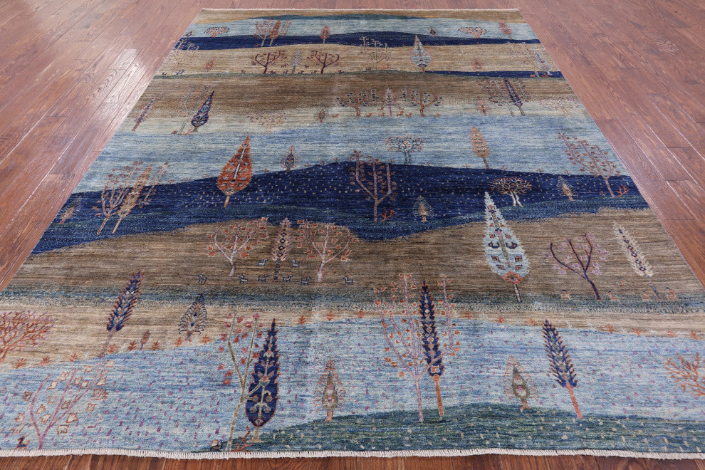 8' 2" X 10' 4" Tribal Persian Gabbeh Handmade Wool Rug Q8017