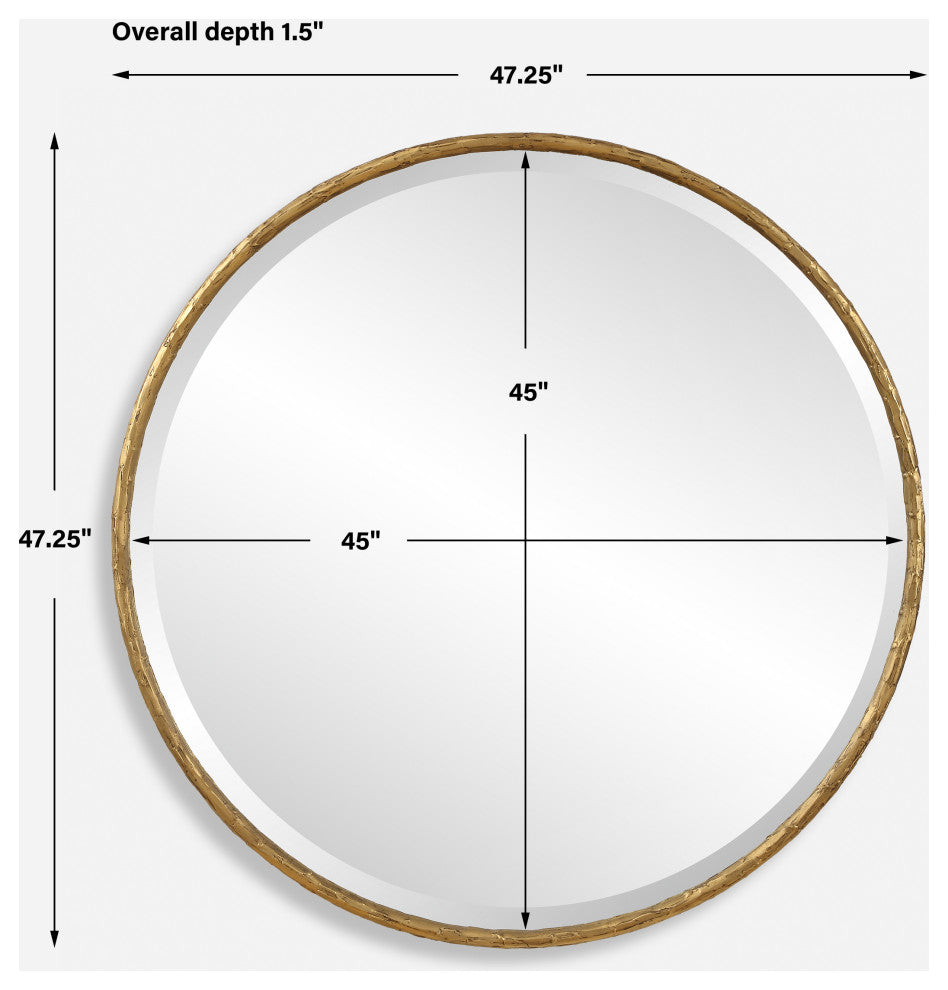 Uttermost Sutton Aged Gold Round Mirror