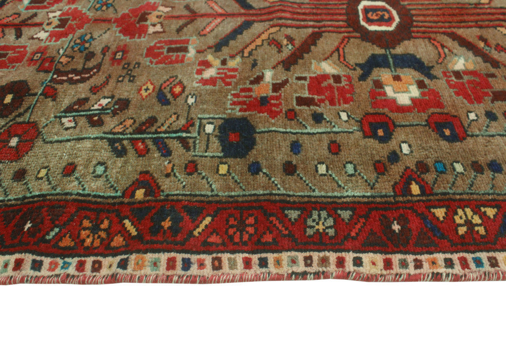 Fine Vintage Distressed Shahnaz Light Brown/Rust Runner, 3'1x13'10