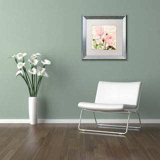 Color Bakery 'Florabella III' Art, Silver Frame, White Matte, 16"x16"