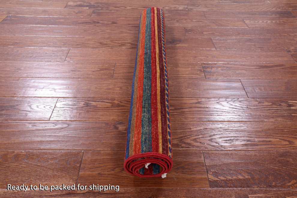 Hand Knotted Khorjin Super Kazak Rug 3' 4" X 4' 10" Q10801