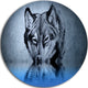 Wolf Head With Water Reflections Tattoo, Disc Metal Wall Art, 23"