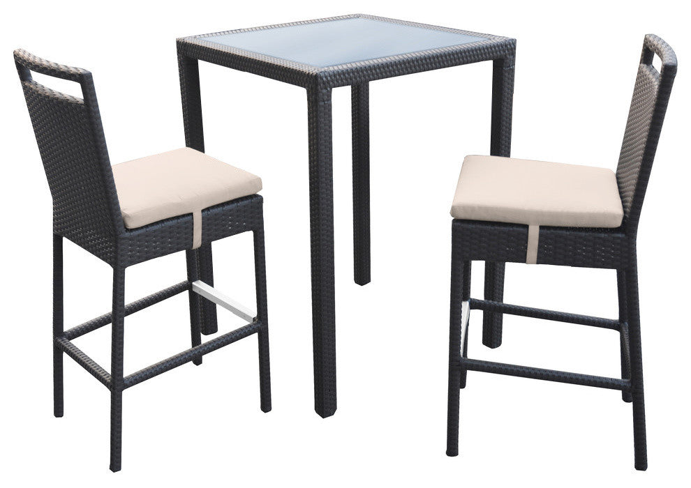 5-Piece Tropez Outdoor Patio Wicker Bar Set
