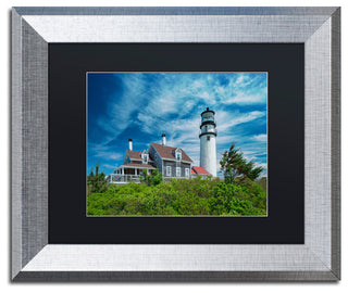 Blanchette Photography 'Cape Cod Light', Silver Frame, Black Matte, 14"x11"