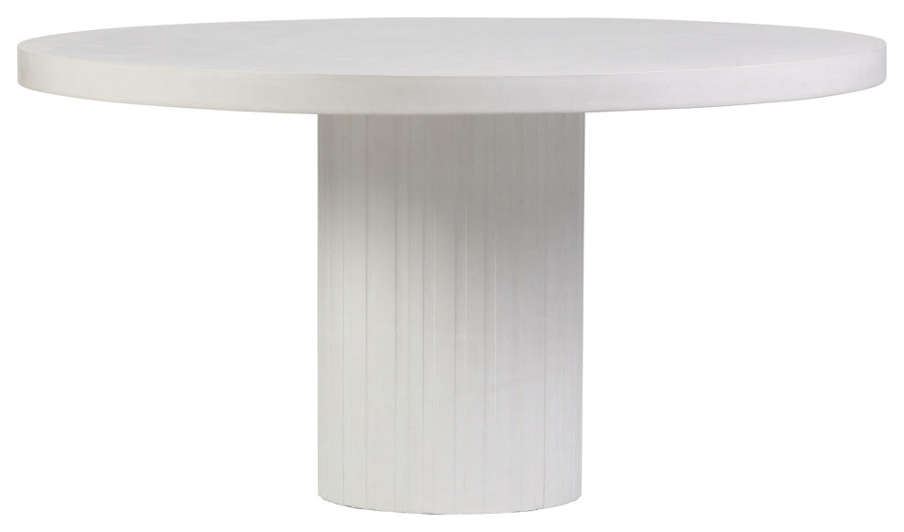 Tama Round White Patio Dining Table