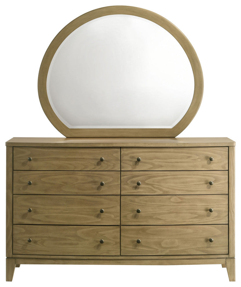 Granada 8-drawer Dresser and Mirror Natural Pine