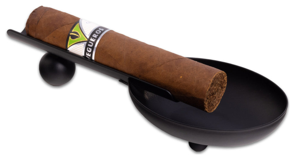 Matte Black Stainless Steel Cigar Ashtray