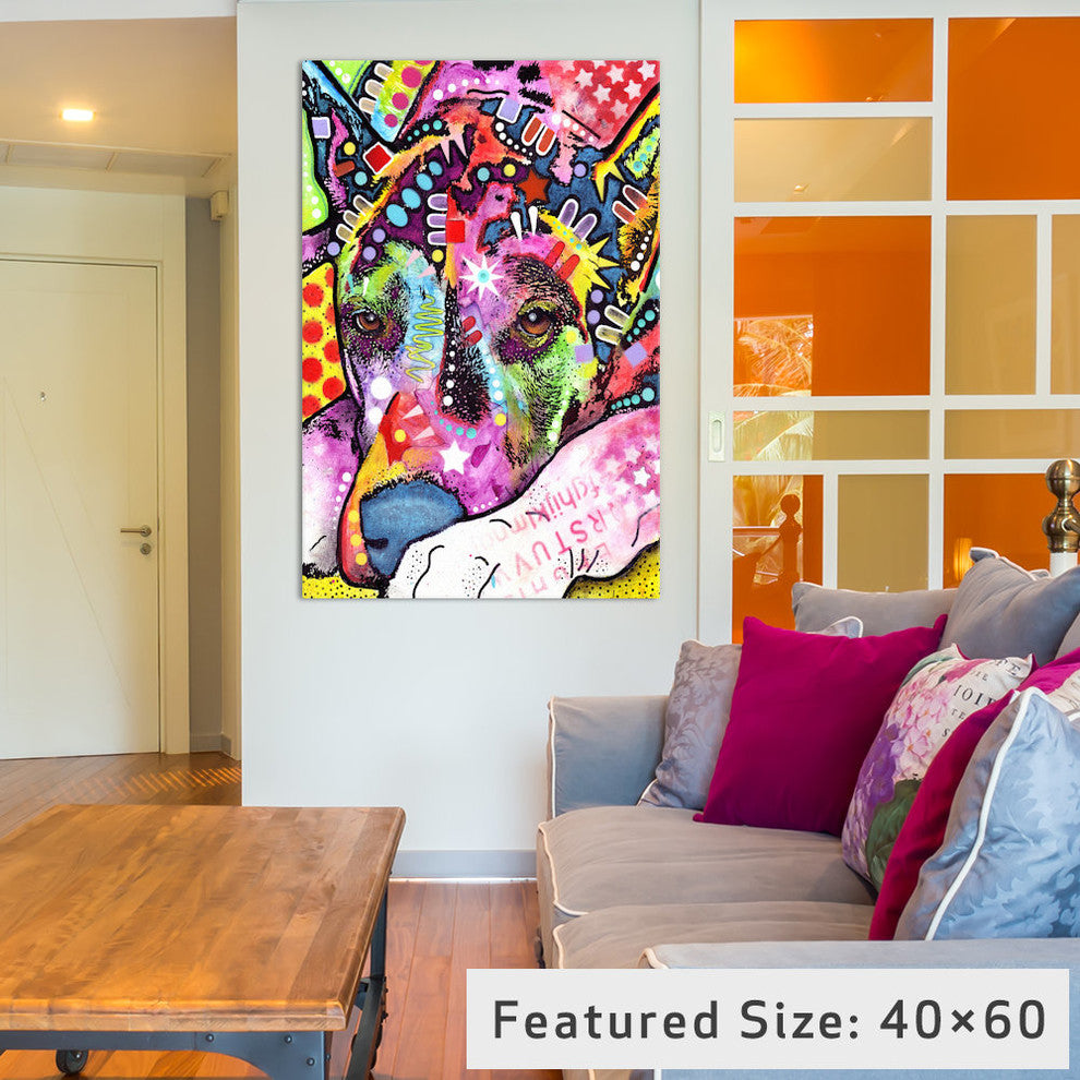 "Lying Dane" Wrapped Canvas Art Print, 40x26x1.5