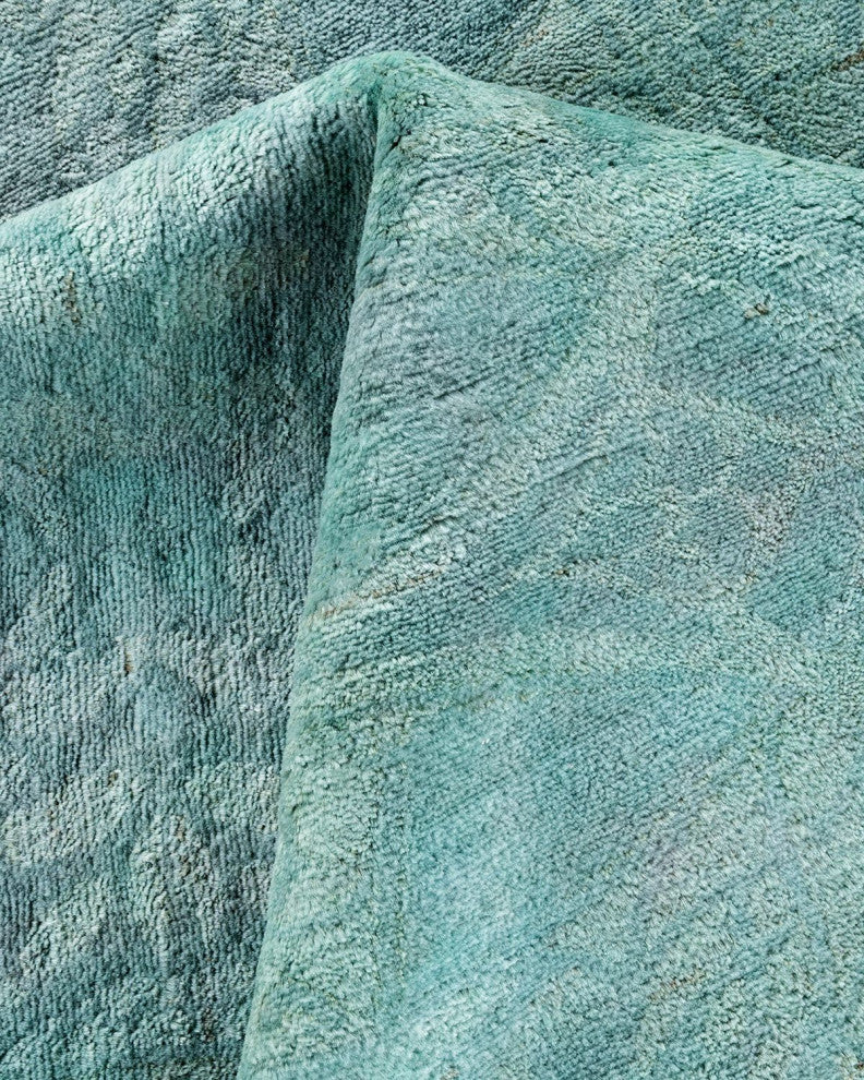 Vibrance, One-of-a-Kind Hand-Knotted Area Rug Blue, 8'2"x9'10"