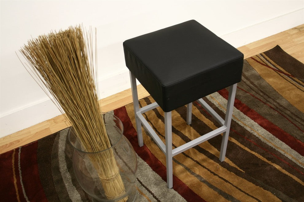 Baxton Studio Andante Black Faux Leather Counter Stool