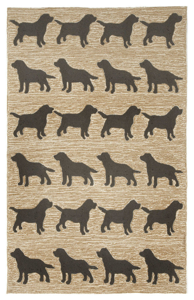Frontporch Doggies Indoor/Outdoor Rug Black 3'6"x5'6'