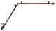 Madalena 13/16 inch Corner Window Curtain Rod, Cocoa, 66-120"