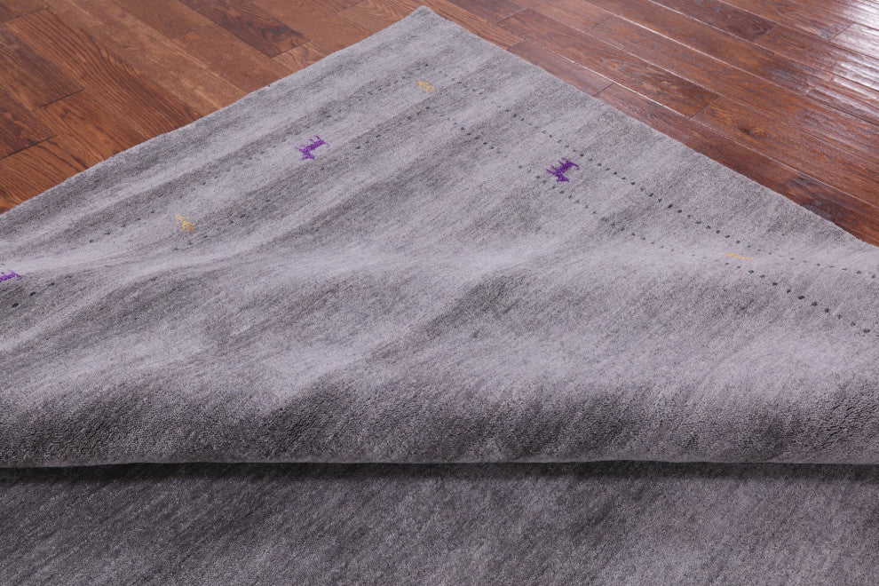 8' 0" X 10' 0" Persian Gabbeh Handmade Wool Rug Q4356