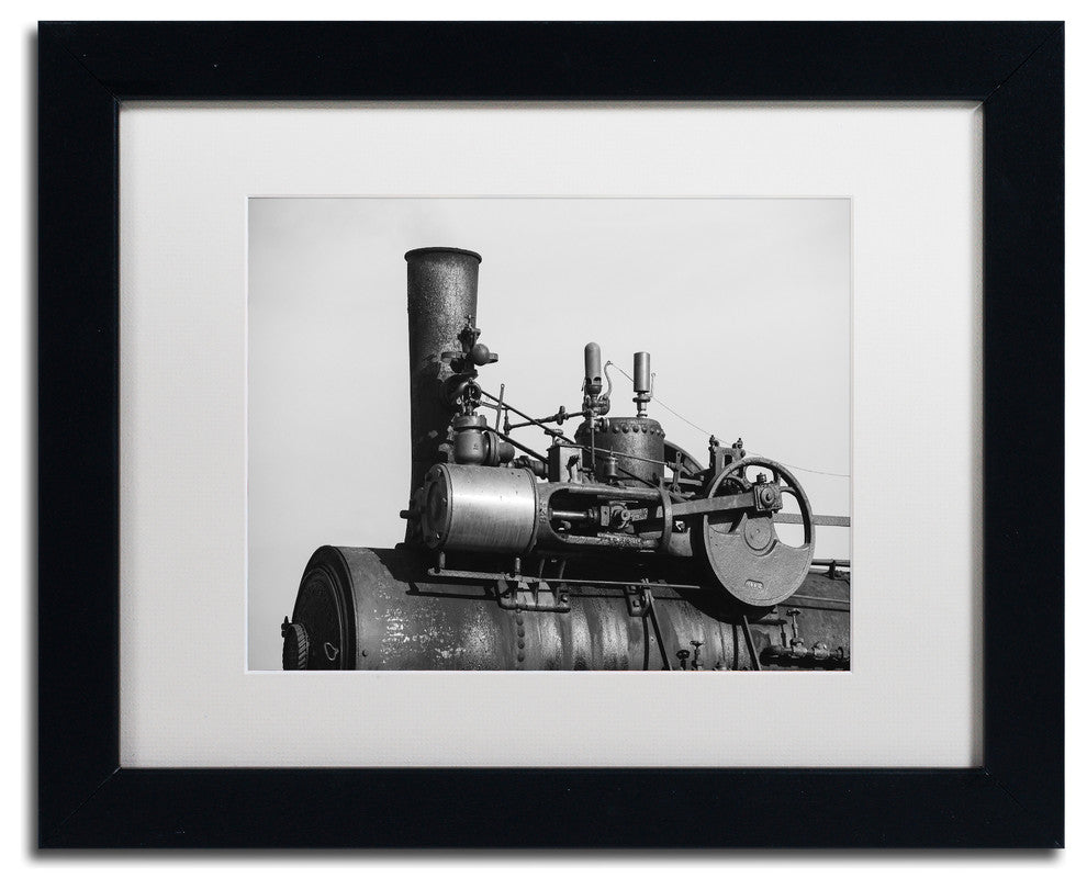 Jason Shaffer 'Steam Engine' Matted Framed Art, Black Frame, White Mat, 14x11