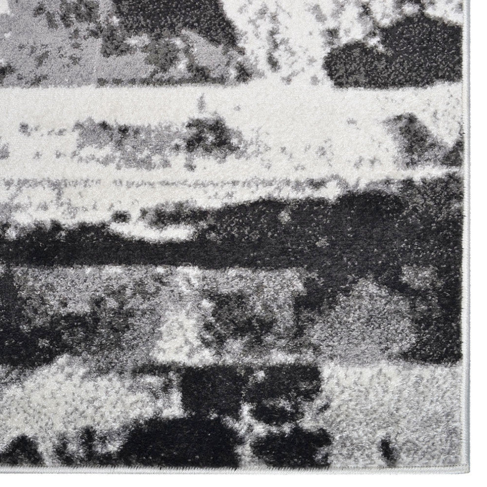 MACHINE MADE HEATSET POLYPROPYLENE AREA RUGS -Silver Color,Abstract Design, [Runner] 3'2''x10'