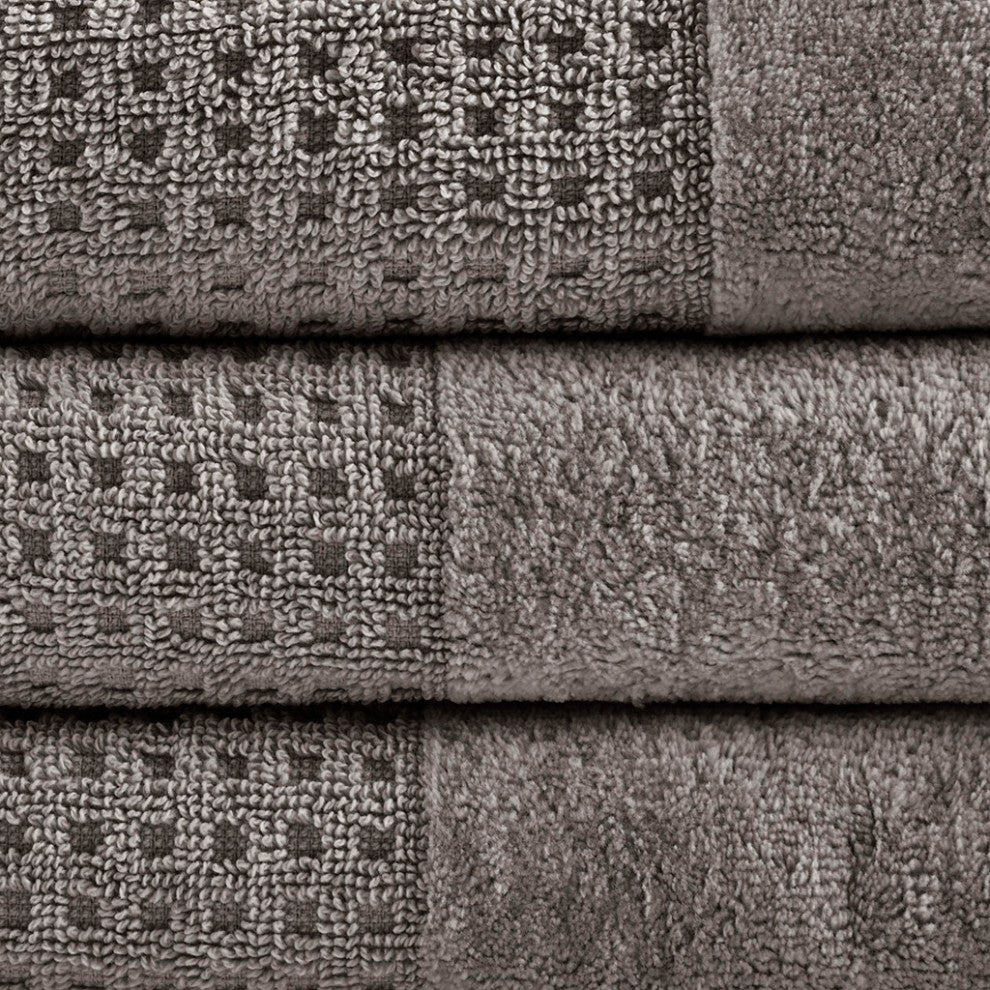 Madison Park Spa Waffle Cotton Waffle Antimicrobial Bath Towel 6 Piece Set