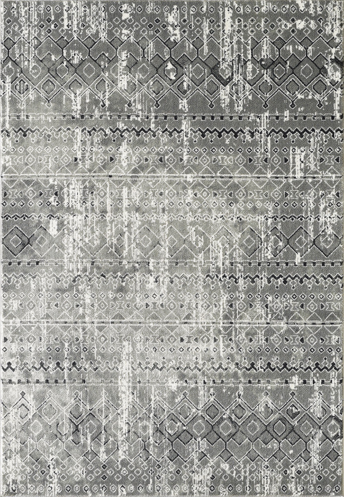 Abani Urbana URB110A Tribal Distressed Grey Area Rug