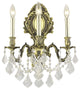 Elegant Monarch Wall Sconce, Antique Bronze Finish With Royal Cut Crystal