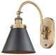 Innovations 918-1W-BB-M13-BK-LED 1 Light 8" Sconce, Brushed Brass