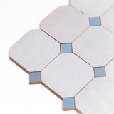 Contemporary Zellige Tile, Off-White With Blue, Sample Piece
