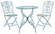 Safavieh Semly 3-Piece Outdoor Bistro Set, Antique Blue