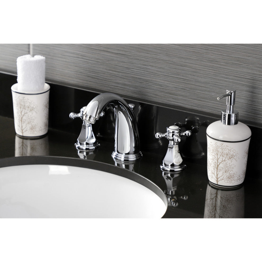 Kingston Brass KB4981BX Widespread Bathroom Faucet With Pop-Up Drain, Chrome