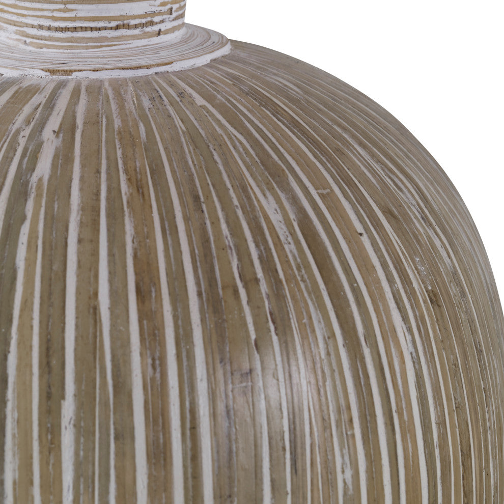 Uttermost Islander 11x16" White Washed Vases, 2-Piece Set
