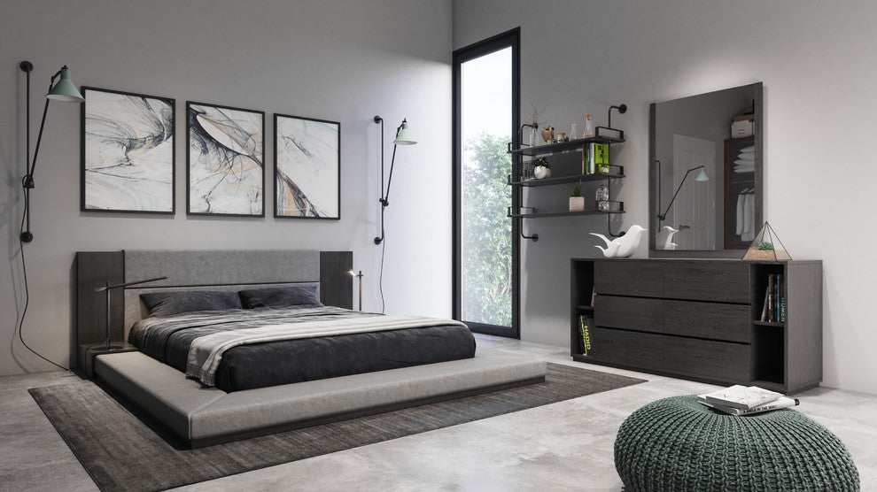 Nova Domus Jagger Modern Gray Bedroom Set, Eastern King