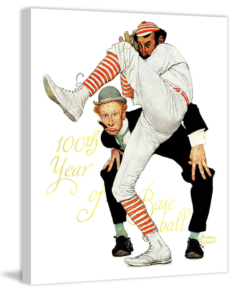 "100th Anniversary of Baseball" Print on Canvas by Norman Rockwell