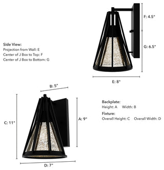 Rafner Natural Iron With Mercury Glass Glass 1 Light Sconce Wall