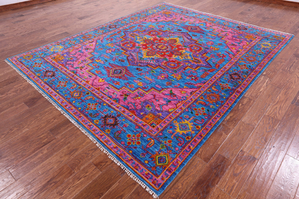 8' 1" X 10' 1" Heriz Serapi Hand-Knotted Wool Rug - Q13702