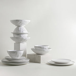 Stone by Mercer Project NENDO Stoneware 32 Piece Dinnerware Set, White