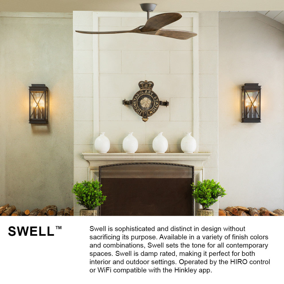 Hinkley Swell 60" Indoor/Outdoor Ceiling Fan, Matte White