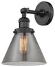 Large Cone 1-Light LED Sconce, Oil Rubbed Bronze, Glass: Smoked