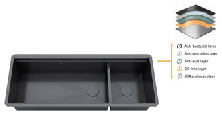 48in. Galaxy Black Undermount Single Bowl Stainless Steel Kitchen Sink Combo