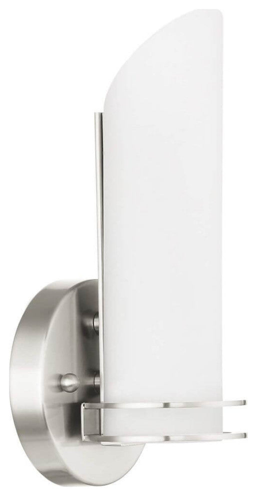 Livex Pelham 1 Light 10" Tall Bath Wall Sconce, Brushed Nickel