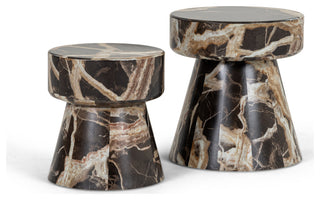 Modrest Marlow Modern Faux Marble End Table Set