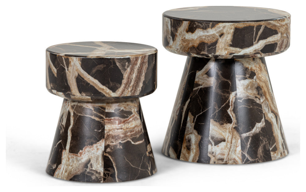Modrest Marlow Modern Faux Marble End Table Set