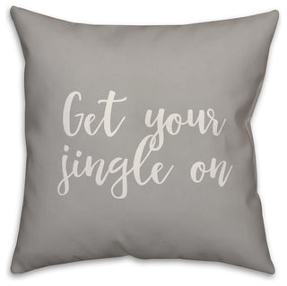 Get Your Jingle On, Gray 18x18 Throw Pillow