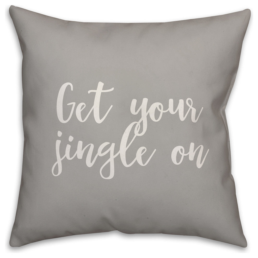 Get Your Jingle On, Gray 18x18 Throw Pillow