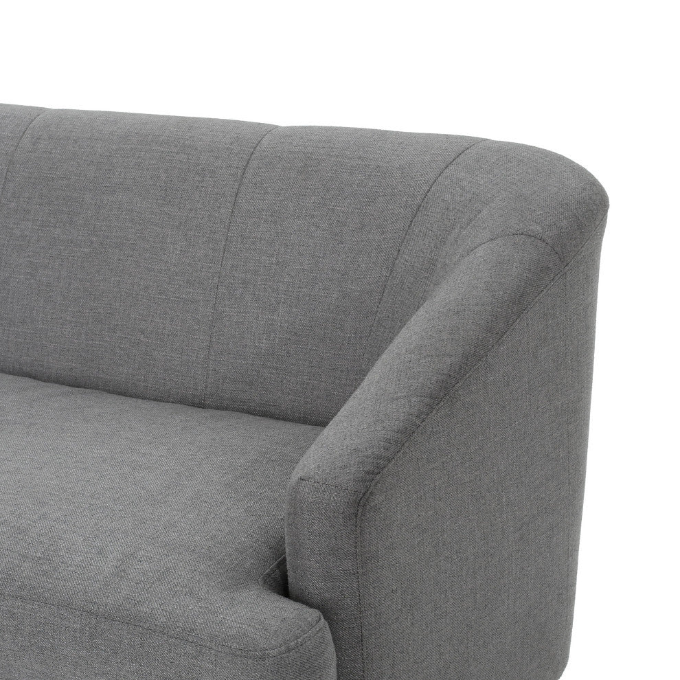 GDF Studio Shelby Mid Century Modern Fabric Loveseat, Dark Gray